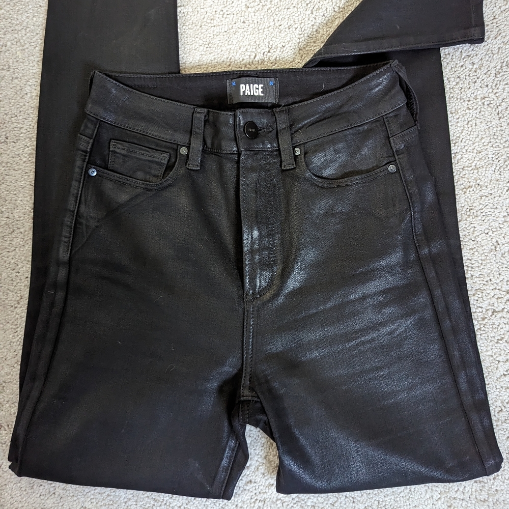 Paige Coated Cheeky Black Jean